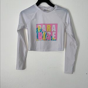 art class White Long Sleeve Tee with Vibrant Paradise Design